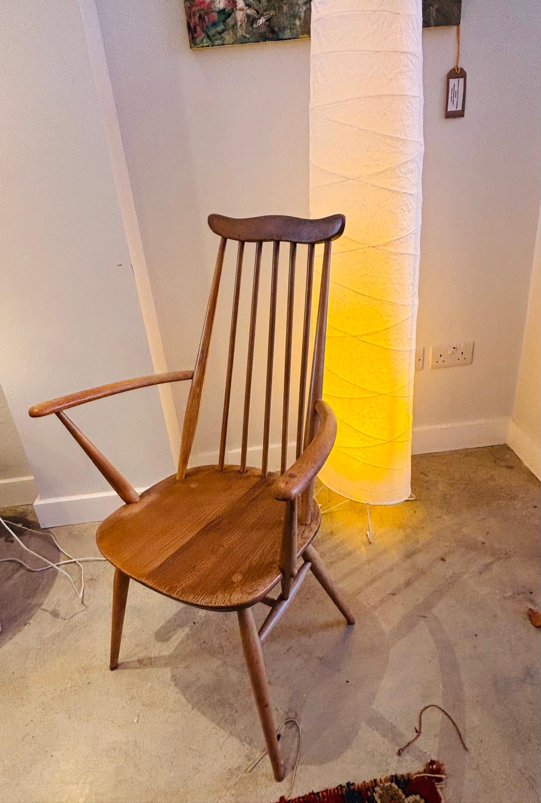 Ercol mid century Goldsmith dining chairs with arms