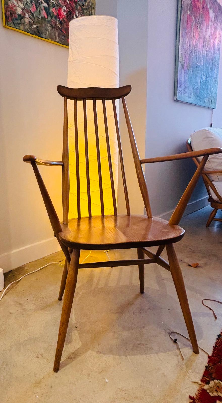 Ercol mid century Goldsmith dining chairs with arms