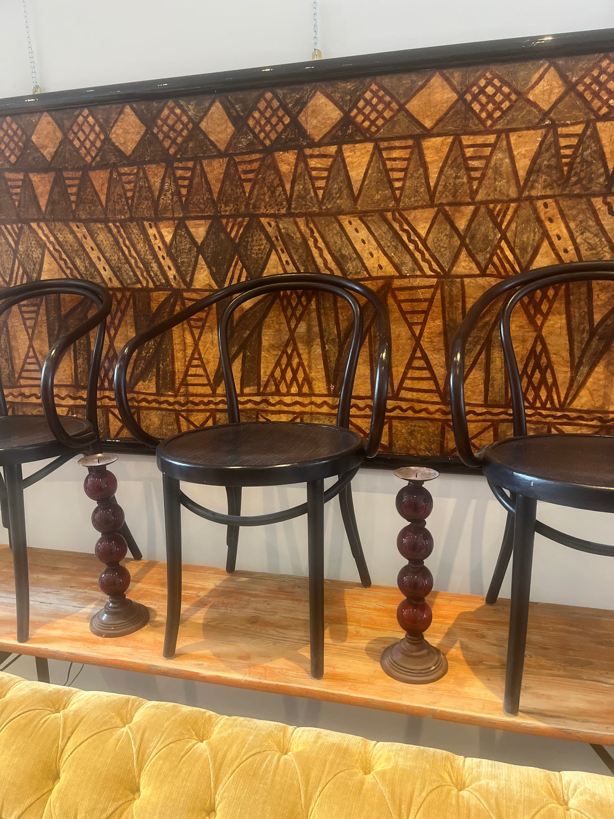 Polynesian bark cloth painting