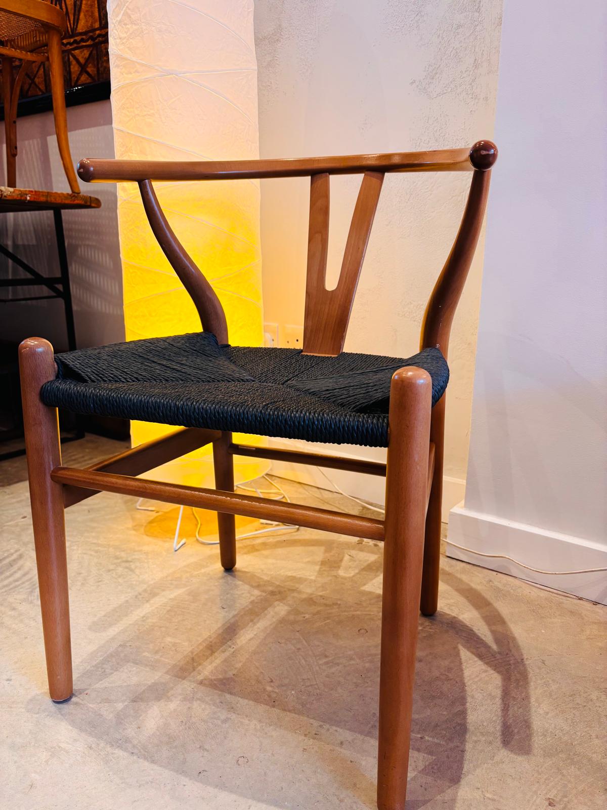 20th century wishbone style CH24 model dining chairs