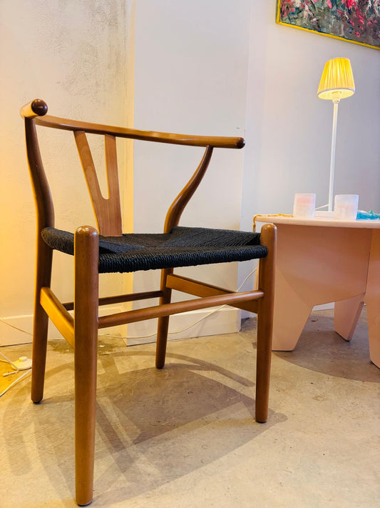 20th century wishbone style CH24 model dining chairs