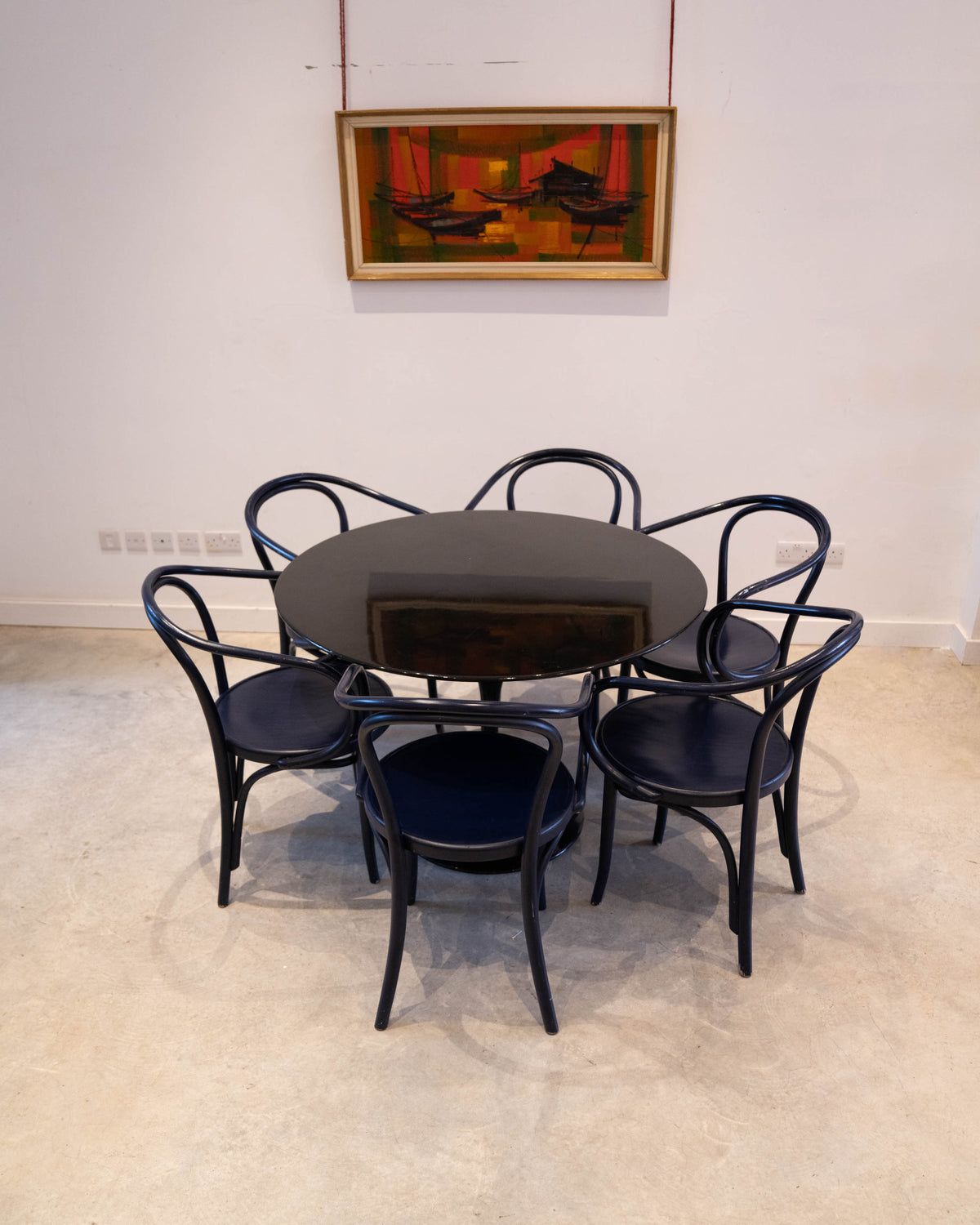 Thonet bentwood dining chairs  a set of  6 - black