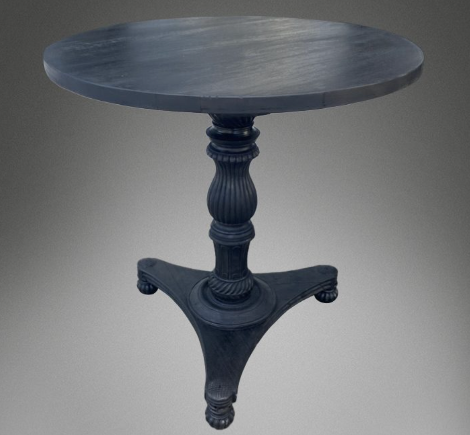 Early 19th C Indian ebony and ebonised circular occasional table