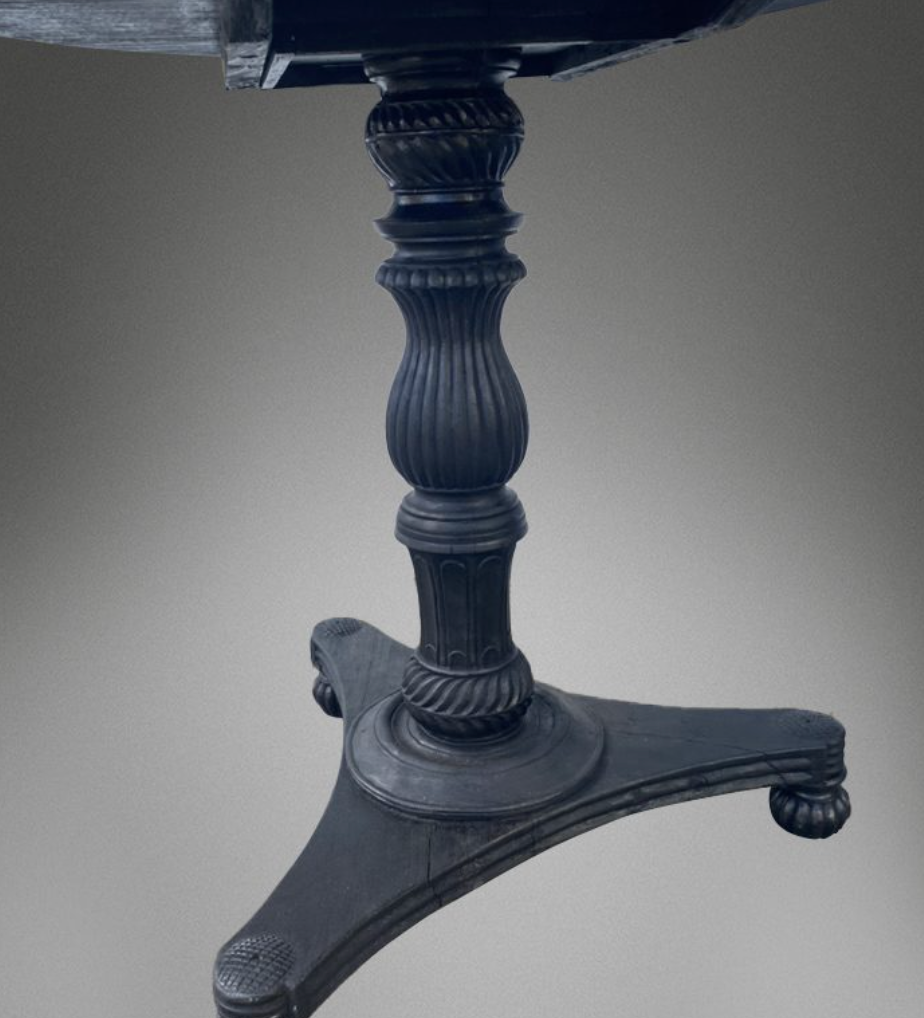 Early 19th C Indian ebony and ebonised circular occasional table